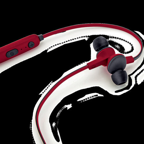 Wireless White And Red Rubber Metrial Ear Bluetooth Ear Phones