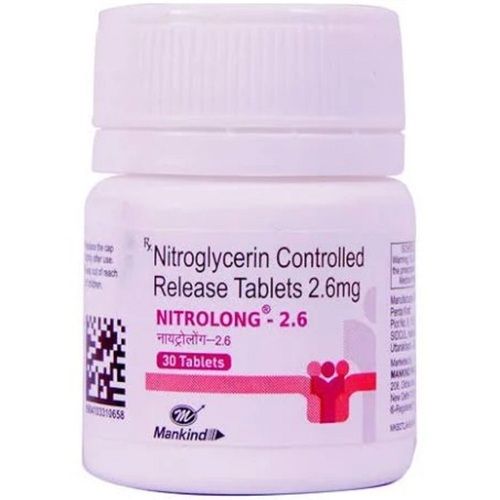 2.6mg Nitr0glycerin Controlled Release Tablets Pack Of 30 Tablets