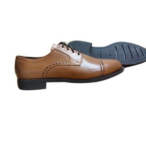 Summer Comfortable And Foot Friendly Light Weight Plain Brown Designer Leather Shoe For Men