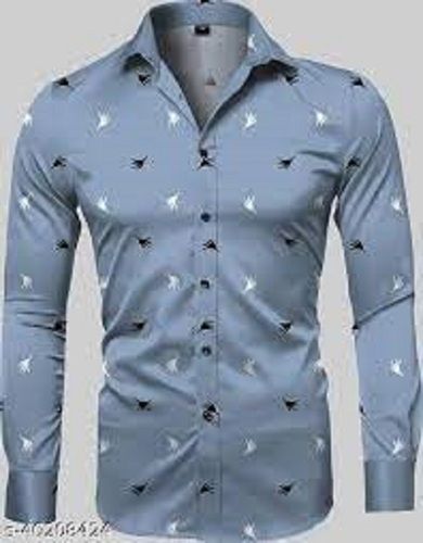 Full Sleeves Cotton Silk Blend Shirt Fabric Printed For Party And Casual Wear