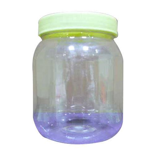 White Highly Durable Made With Sturdy Material And Round Transparent Plastic Jar