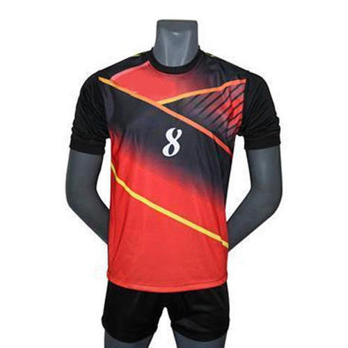 Breathable Skin Friendly Wrinkle Free Red And Black Printed Round Neck Half Sleeves Jersey T Shirt For Men Age Group: Adults