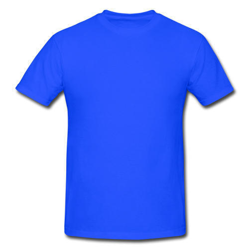Men Plain Blue Round Neck Half Sleeve Casual Wear Cotton T Shirts - Cotton, Size [S, M, L, XL], Color: Blue, Round Neck, Short Sleeves