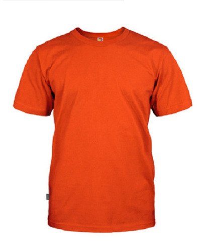 Plain Orange Round Neck Half Sleeve Cotton Casual Wear T Shirts For Men Gender: Male