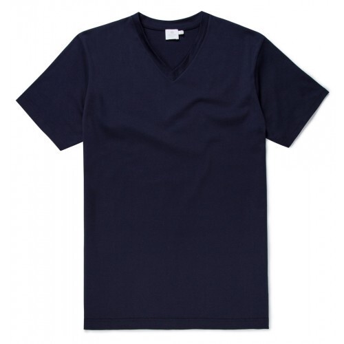 Cotton V Neck Half Sleeve T-Shirt - Sizes S, M, L, XL | Plain Navy Blue, Comfortable Casual Wear for Men