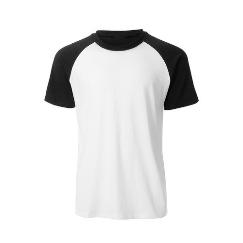 White And Black Plain Round Neck Half Sleeve Cotton T Shirts For Men Gender: Male