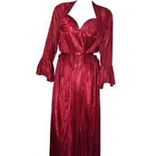 Short Sleeves Washable Comfortable-to-wear Ladies Fancy Red Gown