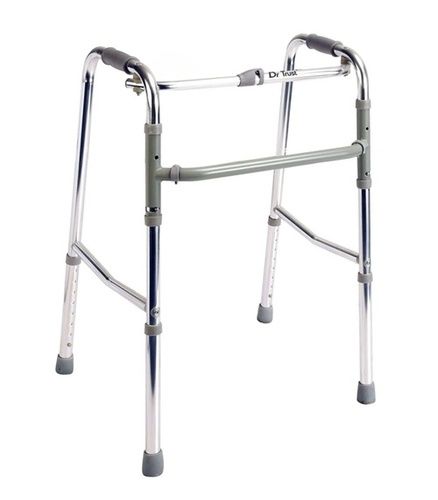 Silver Height Adjustable Folding Aluminum Walker With 100cm Height For Personal Uses