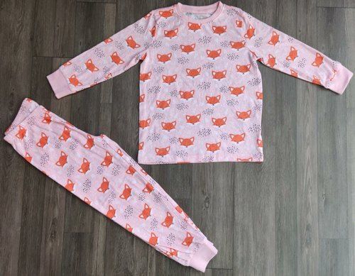 Skin Friendly Comfortable Casual Wear Breathable Pink Full Sleeve Cotton Printed Baby Dress