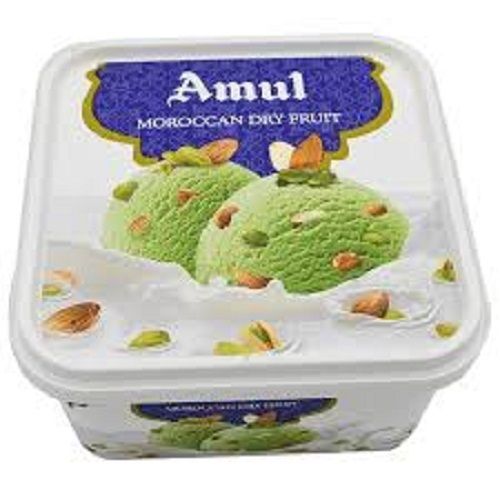 Delicious And Creamy Flavor Amul Kesar Pista Ice Cream With No Artificial Flavor