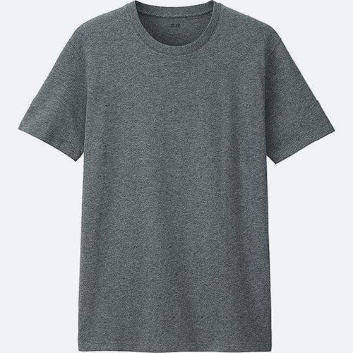 Grey Cotton Round Neck Half Sleeve Plain Mens T Shirts For Casual Wear ...