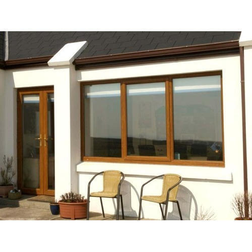 Heavy Duty Psp Wooden Three Track Upvc Sliding Window For Residential