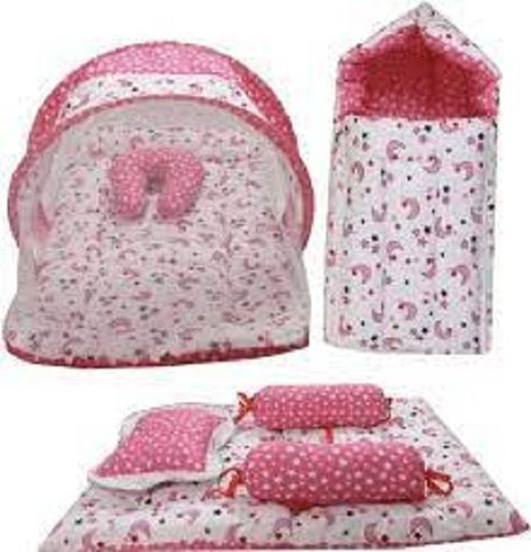 100 Percent Cotton Light Weight Comfortable Skin Friendly Pink Printed Carry Bed  Use: Baby Sleep