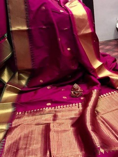 Maroon Wedding Wear Traditional Soft Silk Ladies Saree With Blouse Piece Set