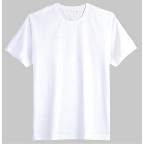 White Round Neck Casual Wear Skin Friendly Plain Half Sleeve Cotton T Shirts For Men