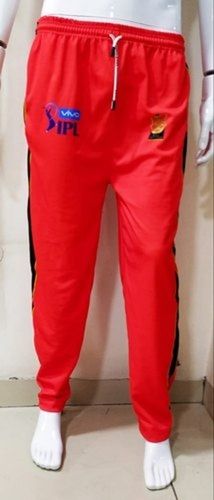 Casual Wear Regular Fit Skin Friendly Red 100% Polyester Plain Cricket Pant For Men