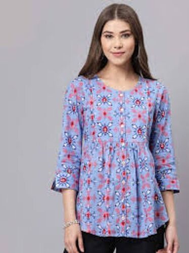 Blue Comfortable And Skin Friendly New Trendy Georgette Fancy Top 