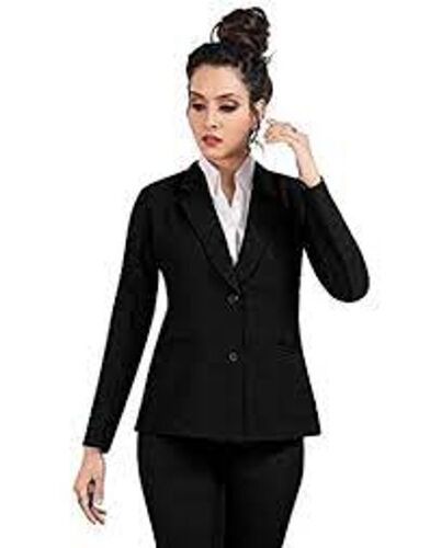 All Season Comfortable-To-Wear Ladies Black Colour Blazer