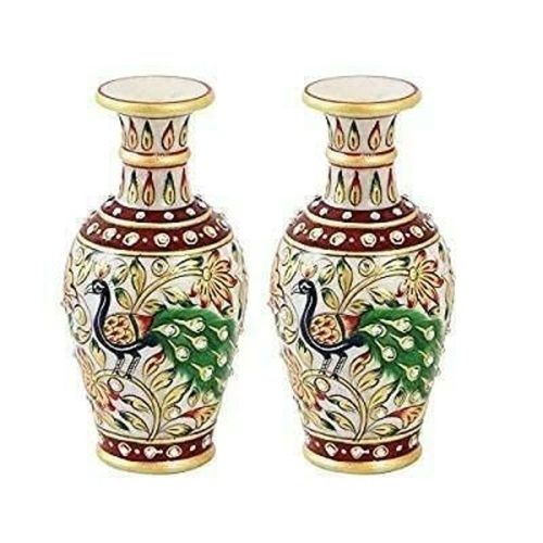 Multicolored Marble 3.5 Inch Decoration Suitable The Table Handicraft Flower Pot