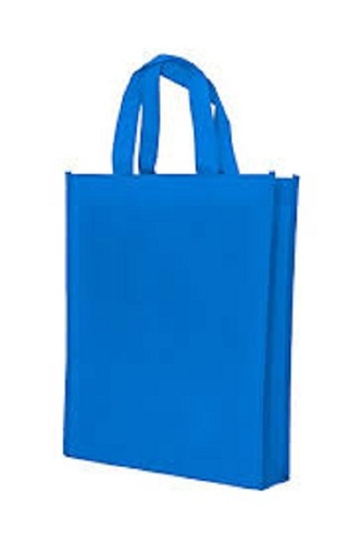 Silk Printing Reusable And Light Weight Plain Blue Non Woven Carry Bag For Shopping