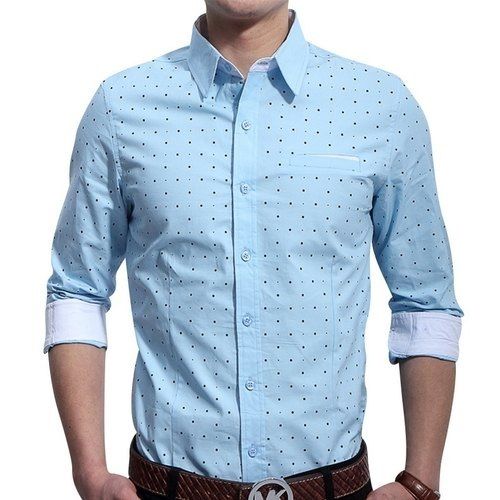 Shrink Resistance Lightweight Ultra Comfortable Cotton Light Sky Blue Mens Shirt Age Group: 18-25