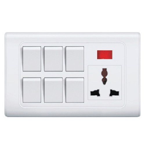 100 Percent Safe And Heavy Duty White Electrical Switch Boards For Domestic Uses External Size: 6  Centimeter (Cm)