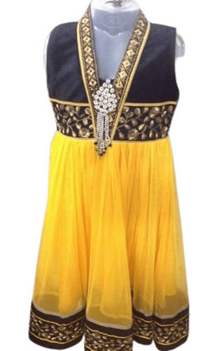 Women's Cotton Mustard Yellow & Navy Blue Embroidered Unstitched Salwar Suit  Dress Material With Dupatta - Ishin - 3108274
