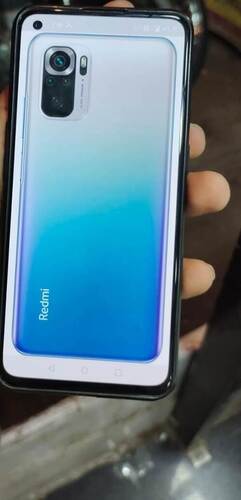 Side Finger Print Lock And Dual Sim Ocean Blue Redmi Note 10S Mobile Phone Design: Bar