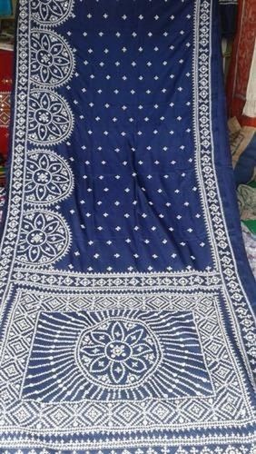 Skin Friendly Comfortable Stylish Modern Printed Party Wear Blue Silk Sarees For Ladies