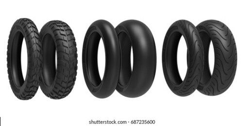 Flat Tire Two Wheeler Vehicles Black Tubeless Tyre With Long Lasting