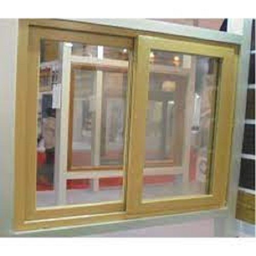 Aluminum Weather Resistant And Highly Durable Golden Polished Finish Upvc Sliding Windows 