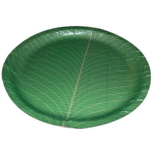 100 Percent Biodegradable Disposable And Eco Friendly Green Round Paper Plate 