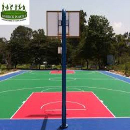 Pvc 6-8 Mm Thikness Synthetic Red And Green Basketball Synthetic Court