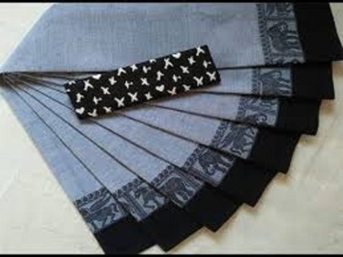 Grey And Black Casual Wear Comfortable Skin Friendly Simple Cotton Sarees For Ladies 