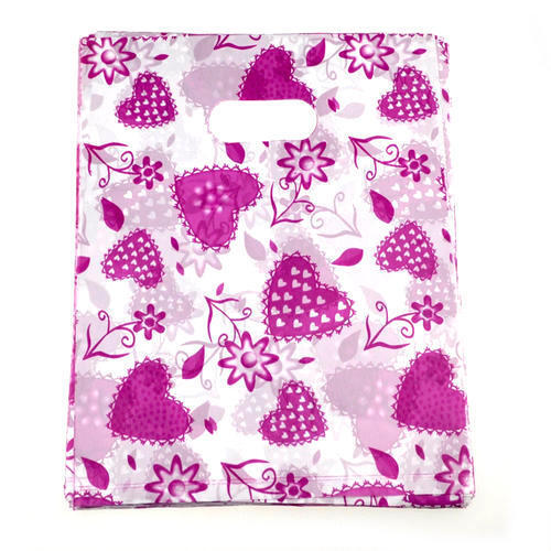 Pink Printed Shopping Polythene Bags Size: Medium