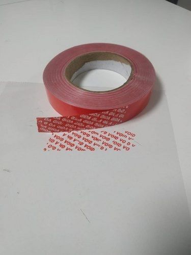 Red Void And Security Tamper Evident Pvc Adhesive Tape Roll, 40-50 Meter Length