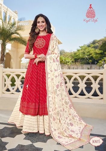 Beige Cotton Floor Length Anarkali Suit | Dress materials, Indian dresses,  Cotton anarkali suits