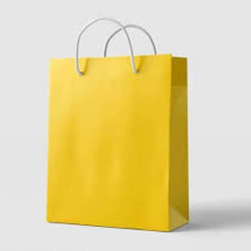 100% Recyclable Reusable Yellow Paper Carry Bag 