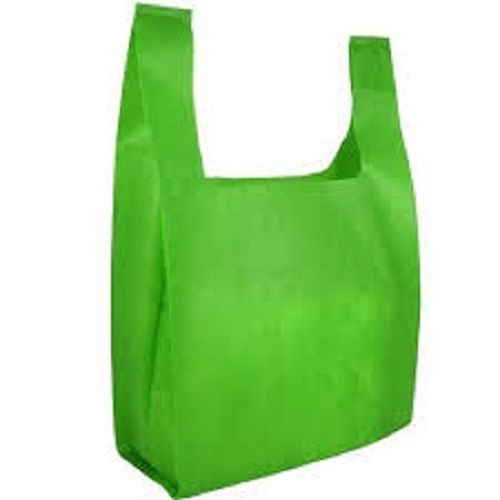 Lightweight And Reusable U Cut Green Non Woven Bag For Shopping Handle Length: 12 Inch (In)