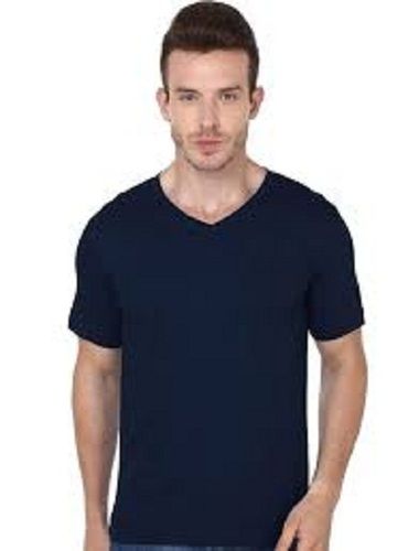 Men Comfortable Casual Wear Half Sleeve Navy Blue Plain Cotton T - Shirt Age Group: 19-25