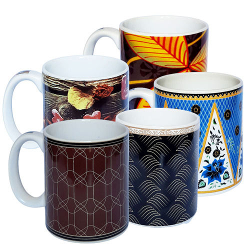 Multicolor Printed Ceramic Coffee Milk Mug Pack of 1 350ml