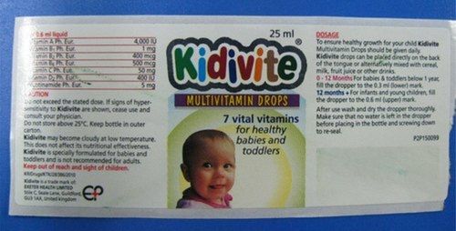 Any Customize Shape Pharmaceutical Multivitamin Drop Bottle Multicolor Printed Adhesive Labels