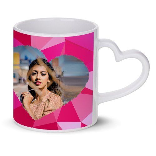 Pink Unique And Beautifully Functional Durable White Photo Print Ceramic Cup 