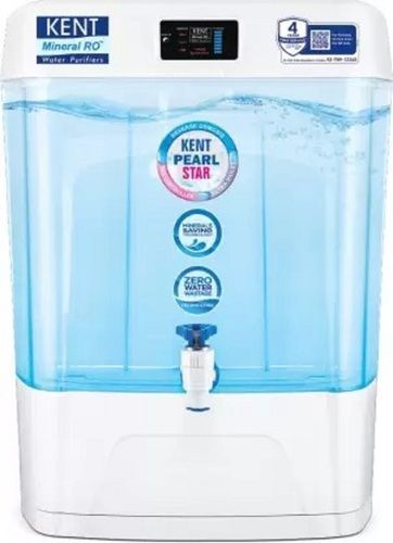 Plastic 11 L Tank, Kent Pearl Star White And Blue Wall Mounted Mineral Ro Water Purifier For Pure And Clean Water