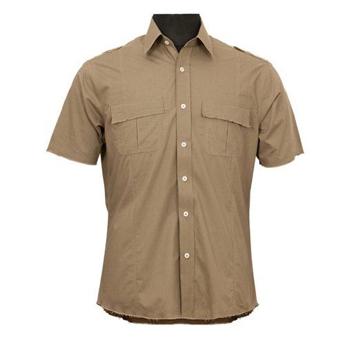 RAMRAJ COTTON Men Cotton Blend Half Sleeve Plain Shirt