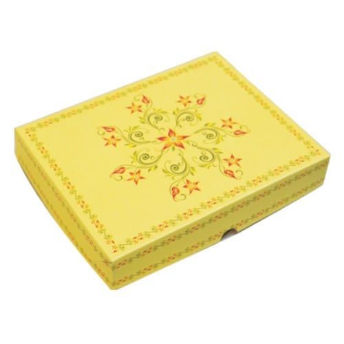 Eco Friendly Customized Printed Rectangular Shape Yellow Sweet Box For Storage