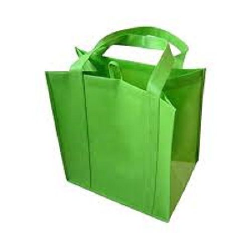 Eco-Friendly Lightweight Flexiloop Handle Green Plain Non-Woven Carry Bag