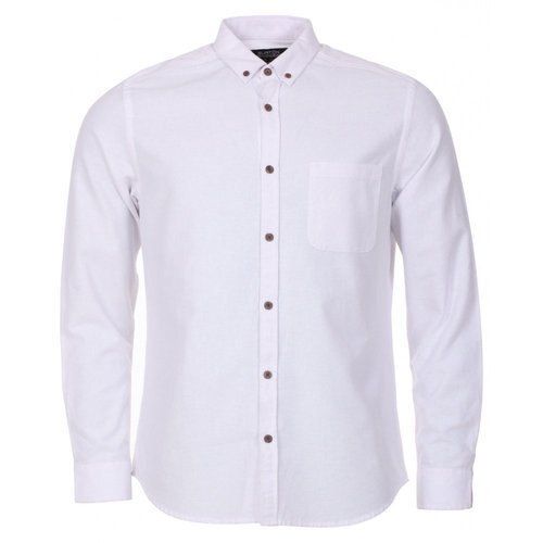 Mens Formal Wear Regular Fit Full Sleeves White 100% Cotton Plain Shirt Age Group: 18 + Above