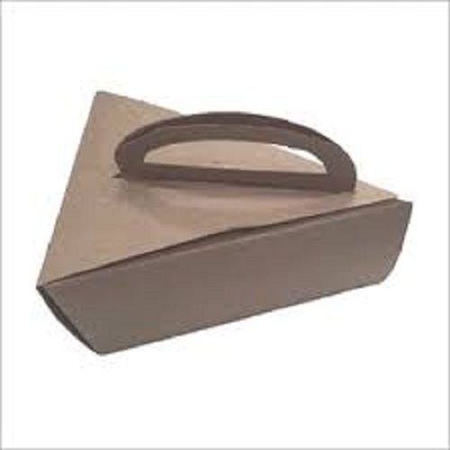 Glossy Lamination Light Weight And Eco Friendly Brown Plain Cake Box With Handle For Packaging 