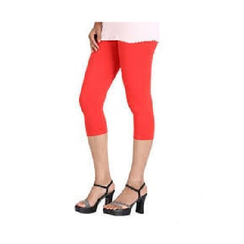 Indian Breathable And Skin Friendly Half Length Plain Cotton Orange Lycra Capri  Leggings For Ladies at Best Price in Vijayapura